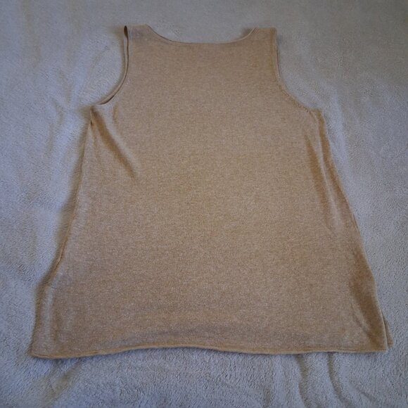 Lilly Pulitzer Women's Large Gold Metallic Linen Blend Lightweight Knit Tank Top - Picture 10 of 13